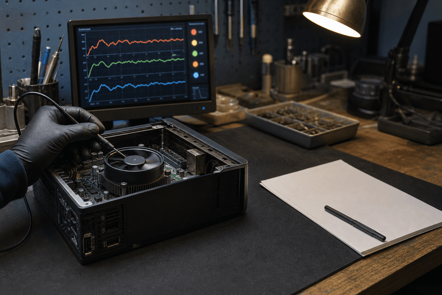 Gaming PC cooling and performance hardware at the build bench